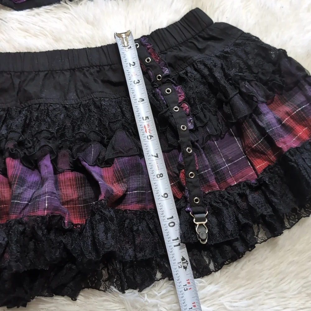 Y2K Vintage Tripp NYC 2 Piece Lace Up Corset & Garter Skirt Set XL/XXL